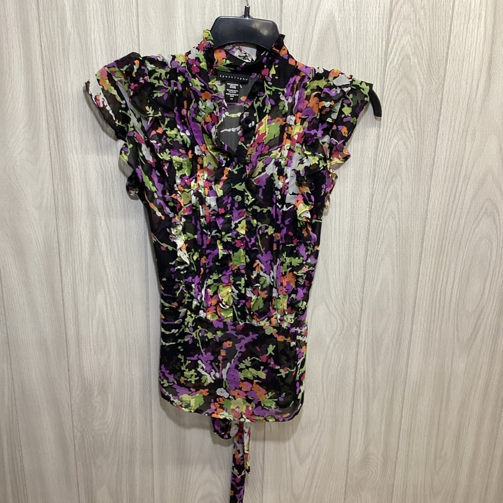 APOSTROPHE Women's (Size L) Short Sleeve High Neck Shirt Polyester
